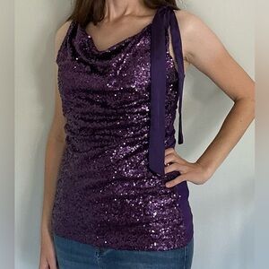 Jennifer Lopez Purple Sequin Tank Top